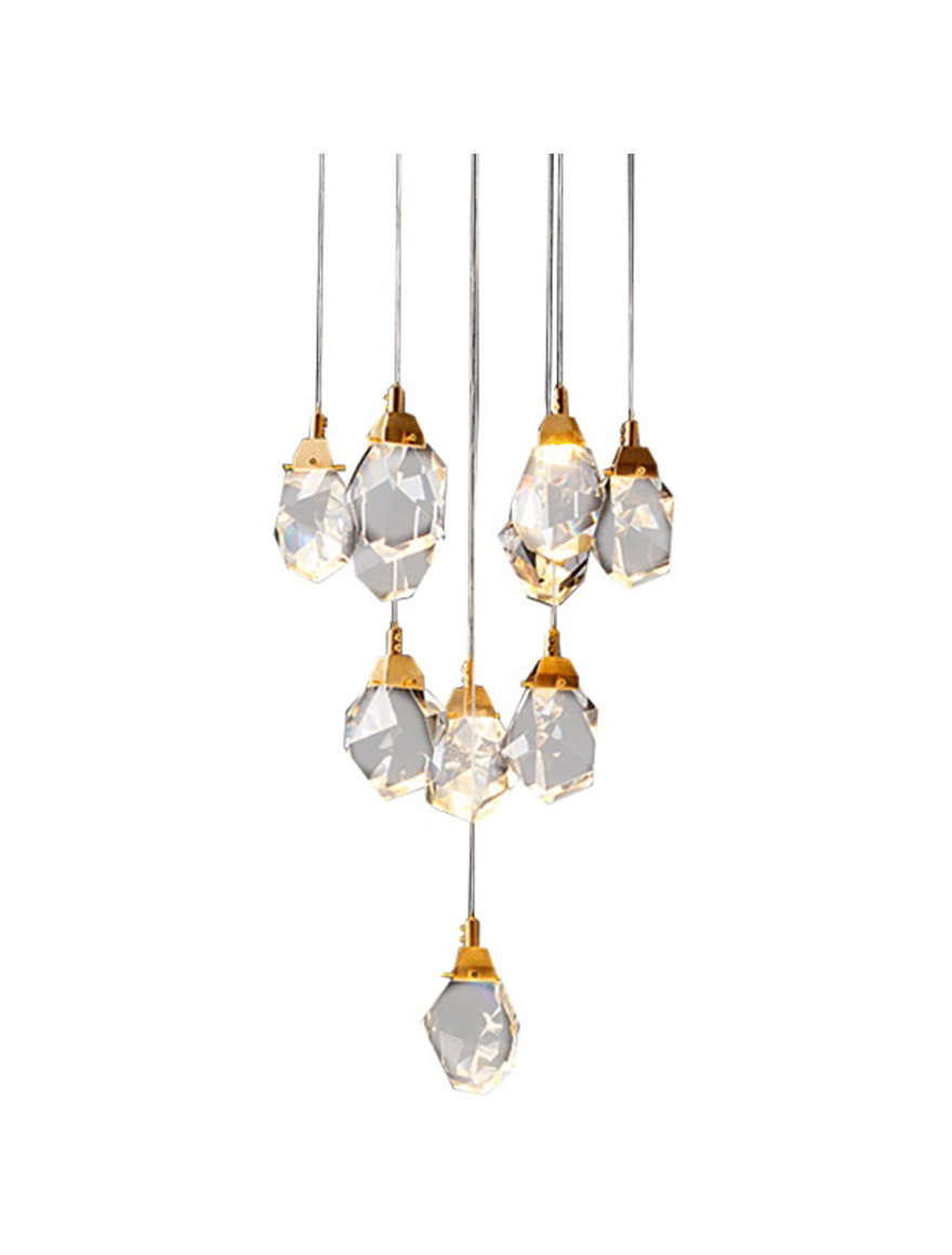 Lustră LED JH-802-10 D40xH190,10x5W,Metal+Crystal,Gold+Clear  LuminaLED
