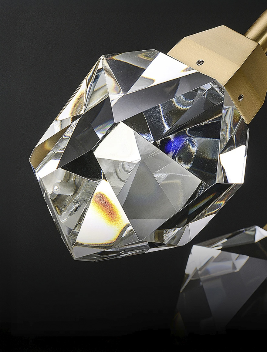 Lustră LED JH-802-5 D25xH120,5x5W,Metal+Crystal,Gold+Clear  LuminaLED 3