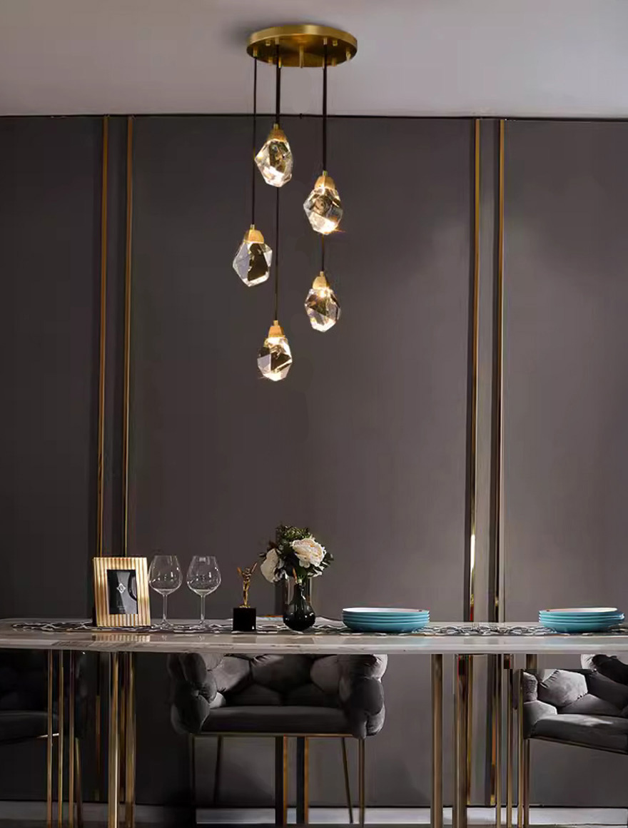 Lustră LED JH-802-5 D25xH120,5x5W,Metal+Crystal,Gold+Clear  LuminaLED 4