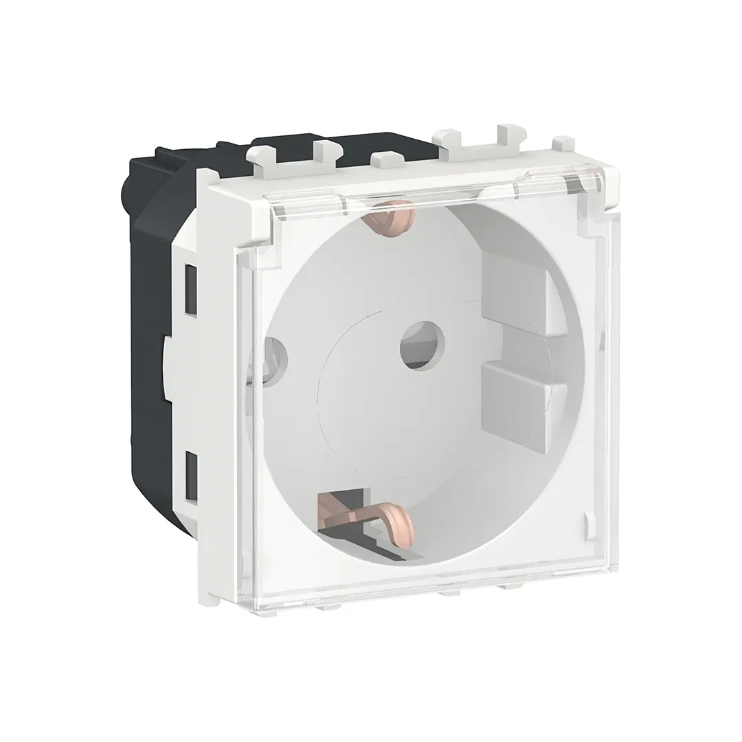 * Крышка для шторки с одной розеткой 2P+E, 2 м, белая.