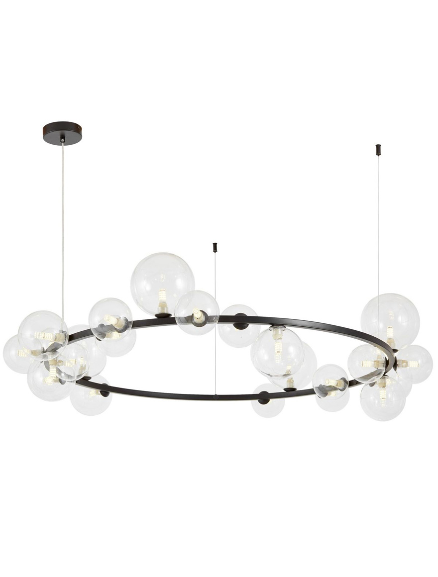 Lustră JH-847 D120xH26cm,G9x24,Metal+Glass,Black LuminaLed