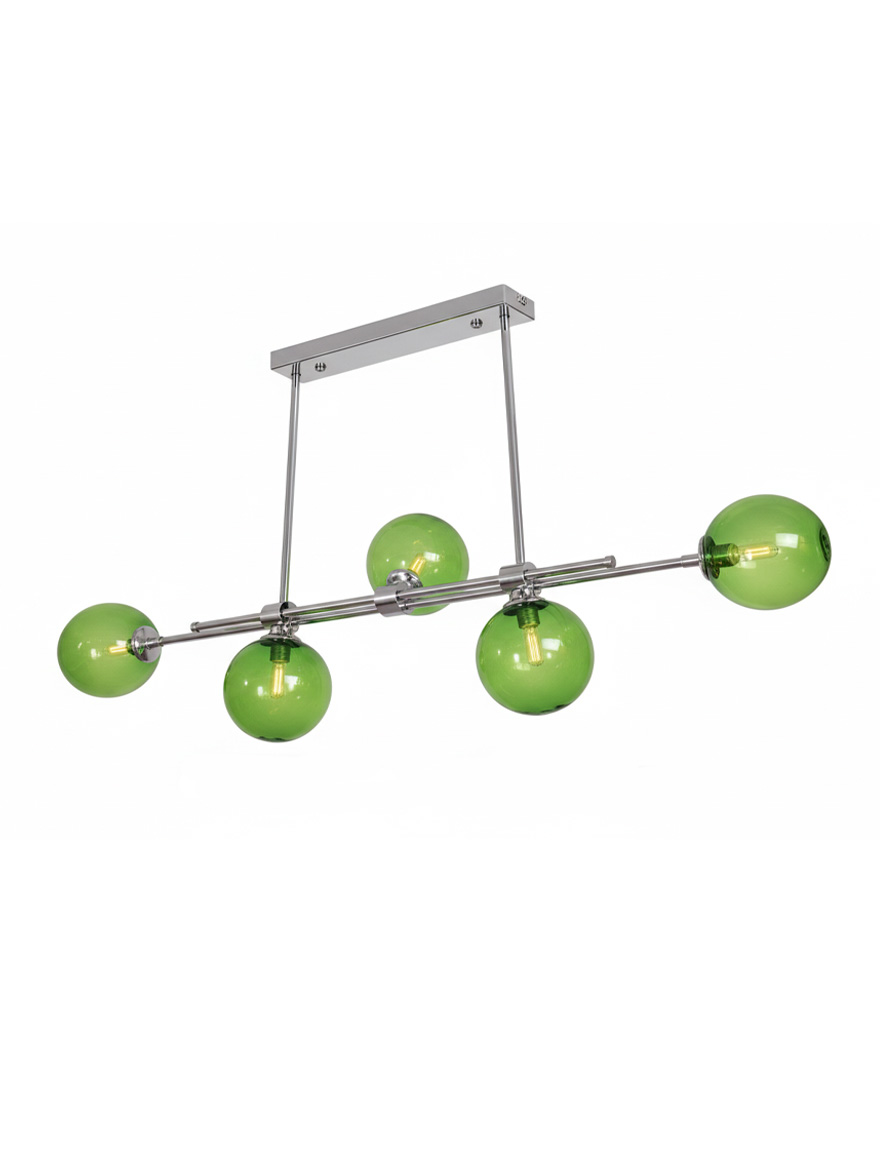 Lustră JH-870 L111xW20xH70cm,G9x5,Metal+Glass,Chrome+Blue LuminaLed