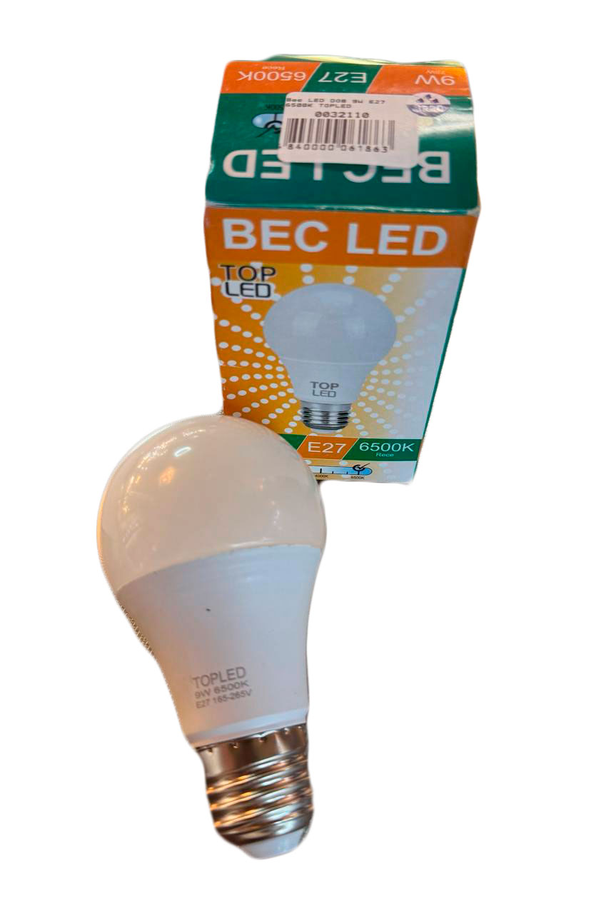 Светодиодная лампа DOB 9W, E27, 6500K, TOPLED