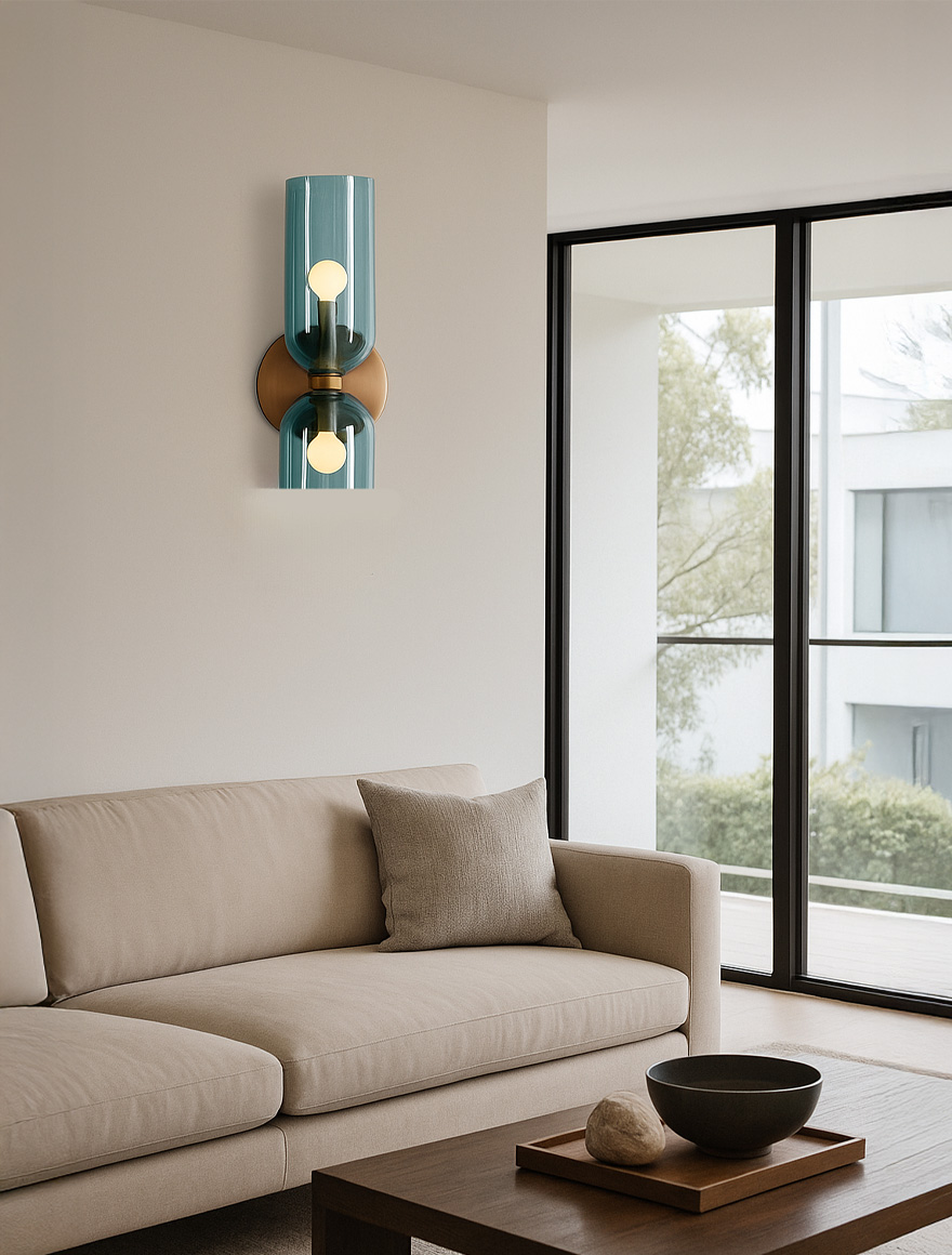 Aplică JH-786 D12xH35cm,E14x2,Glass,Blue, LuminaLED