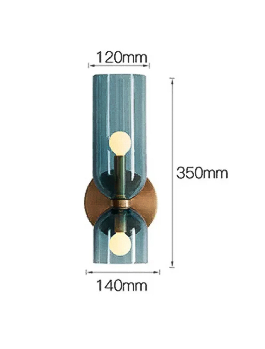 Aplică JH-786 D12xH35cm,E14x2,Glass,Blue, LuminaLED