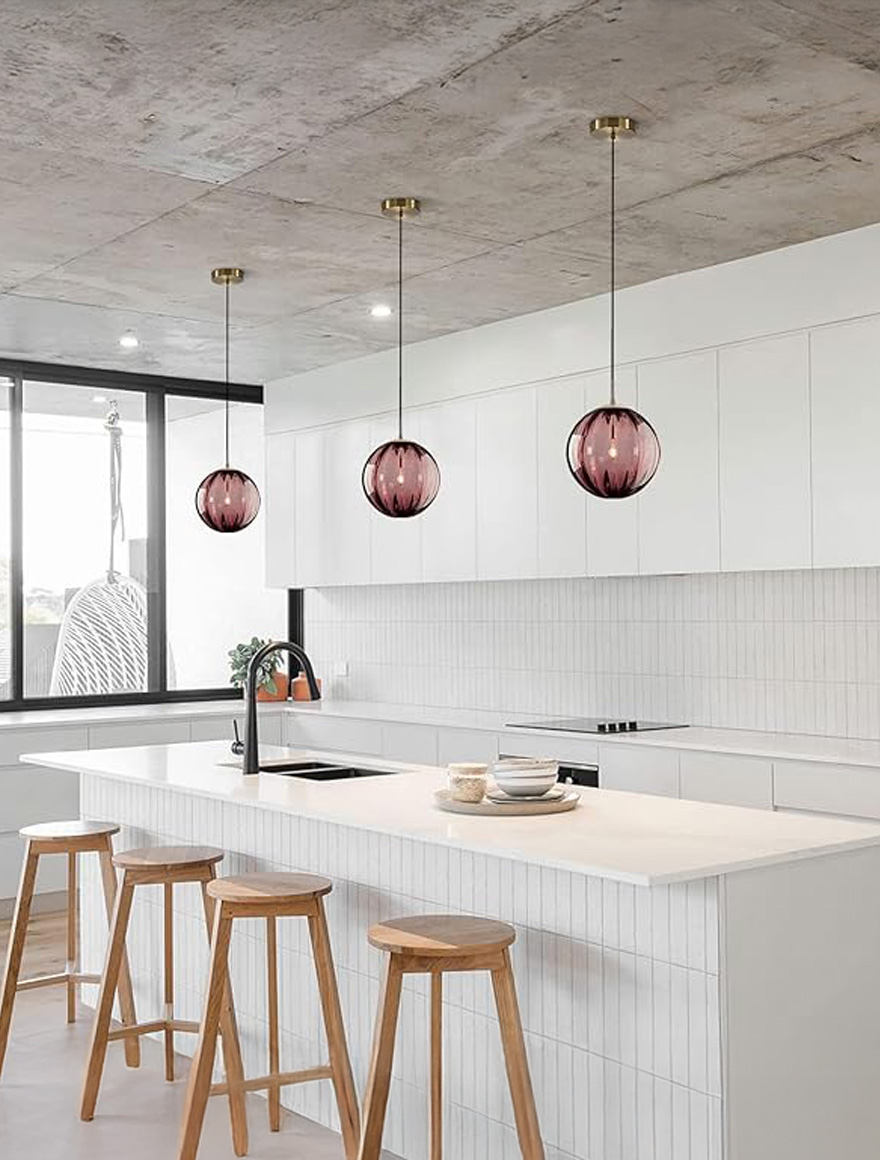 Подвесной светильник JH-794, D20 см, 1xG9, стекло, красный, Luminaled