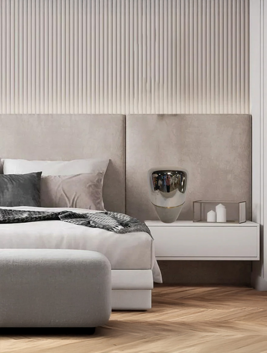 Lampă de masă JH-857 D28xH40cm,E27x1, Metal+Glass,Smoke Gray LuminaLed