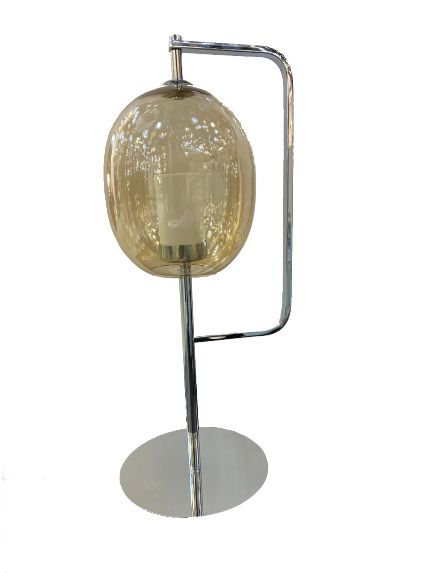 Lampă de masă LED JH-863 D17x54cm, Metal+Glass,Chr+Wh LuminaLed