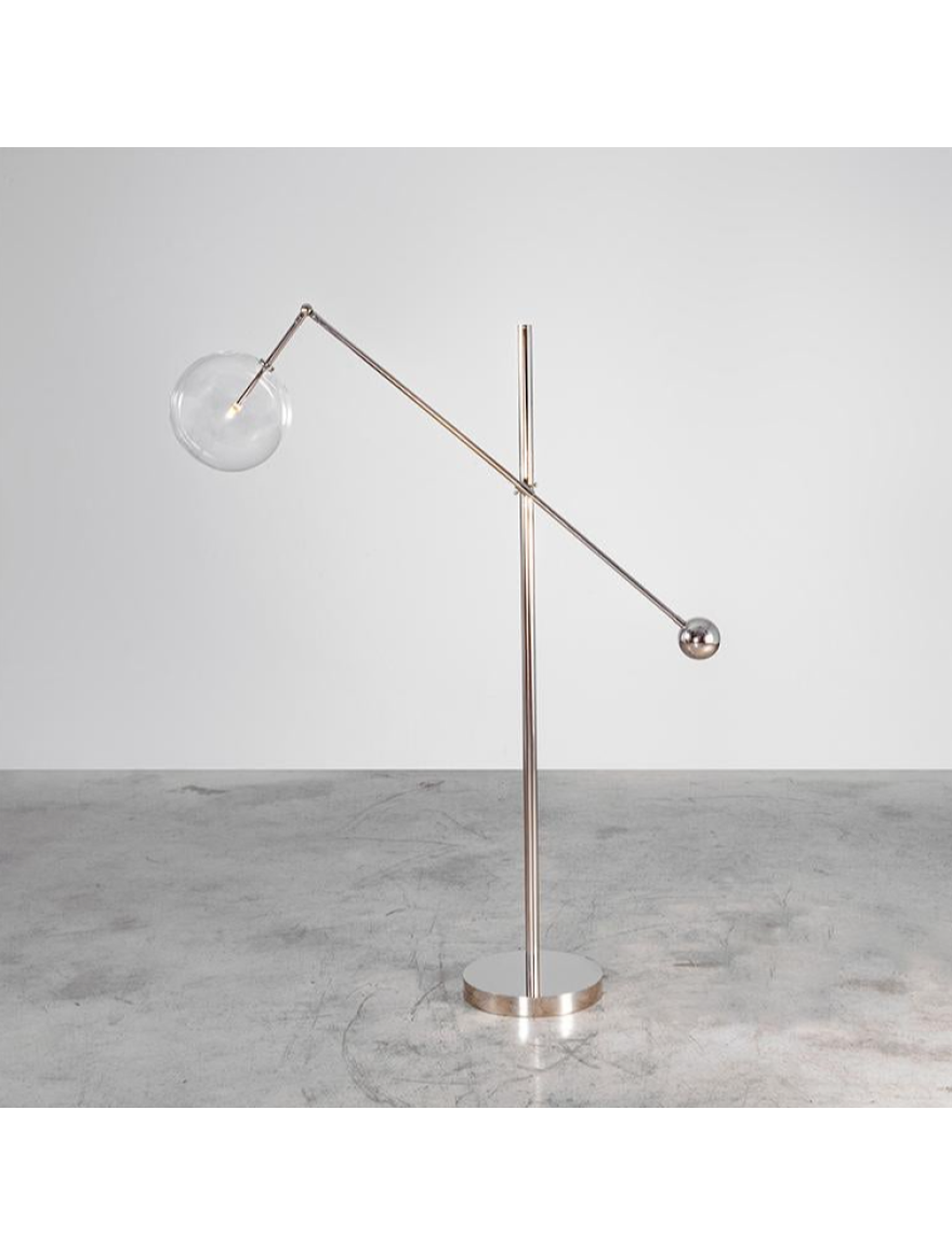 Lampadar JH-866 L120x156cm,G4x1, Metal+Glass,Chrome LuminaLed