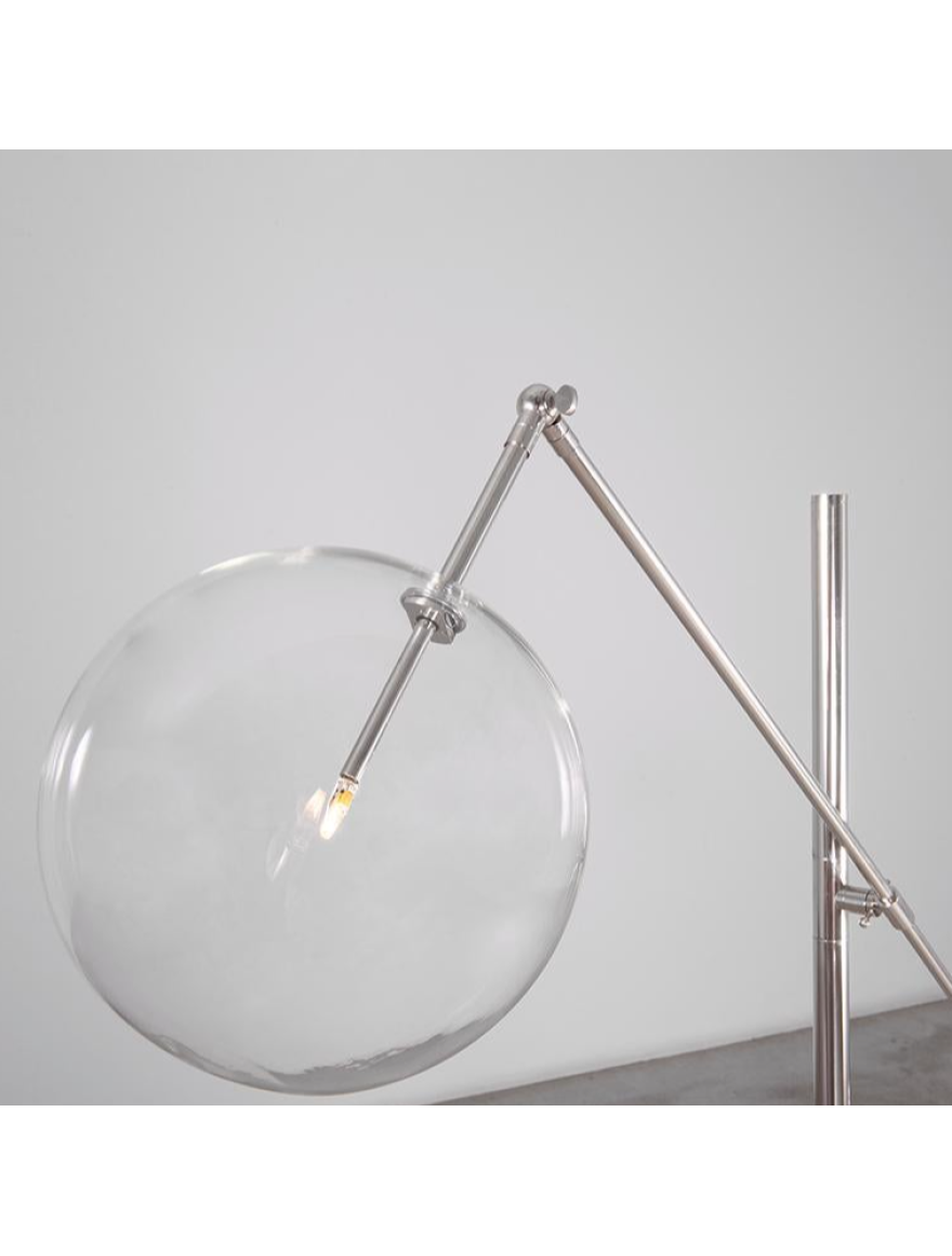 Lampadar JH-866 L120x156cm,G4x1, Metal+Glass,Chrome LuminaLed