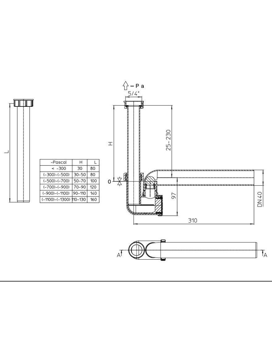 Sifon p/u aparat de aer condiționat cu garnitură HL136.3