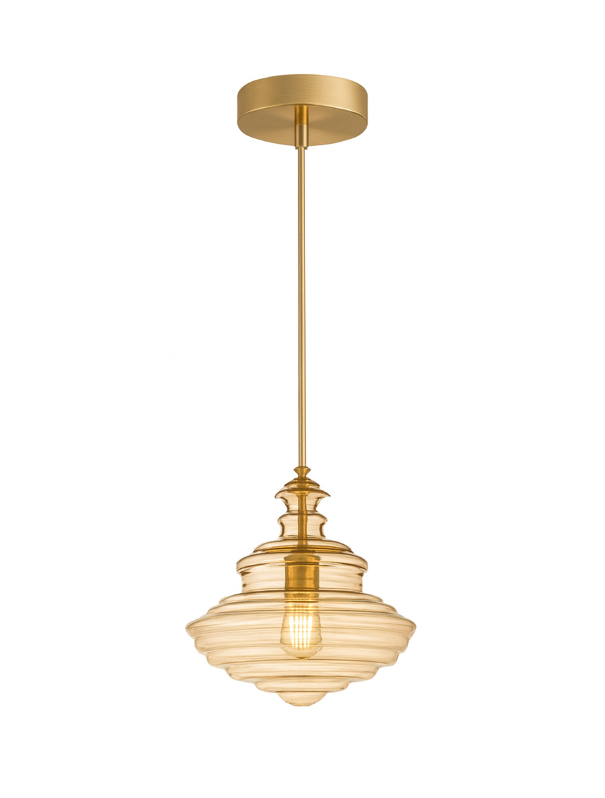 Suspensie LED JH-816 D27x32cm,15W Metal+Glass,Amber Luminaled