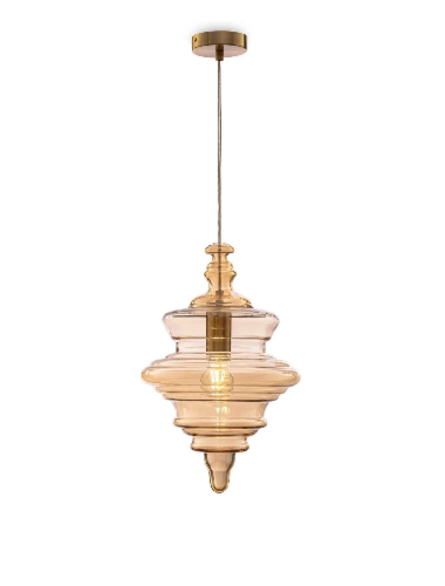 Suspensie LED JH-818 D28x43cm,15W Metal+Glass,Amber LuminaLed