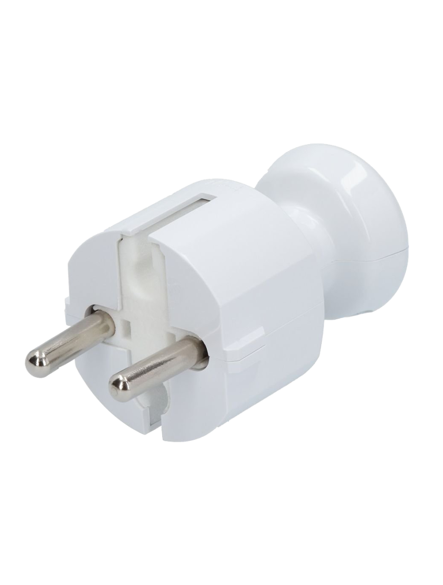 Fișă el. fără împ. WT-40 K2 BI Uni-Schuko, 250V 16A albă 20buc/cut TIMEX