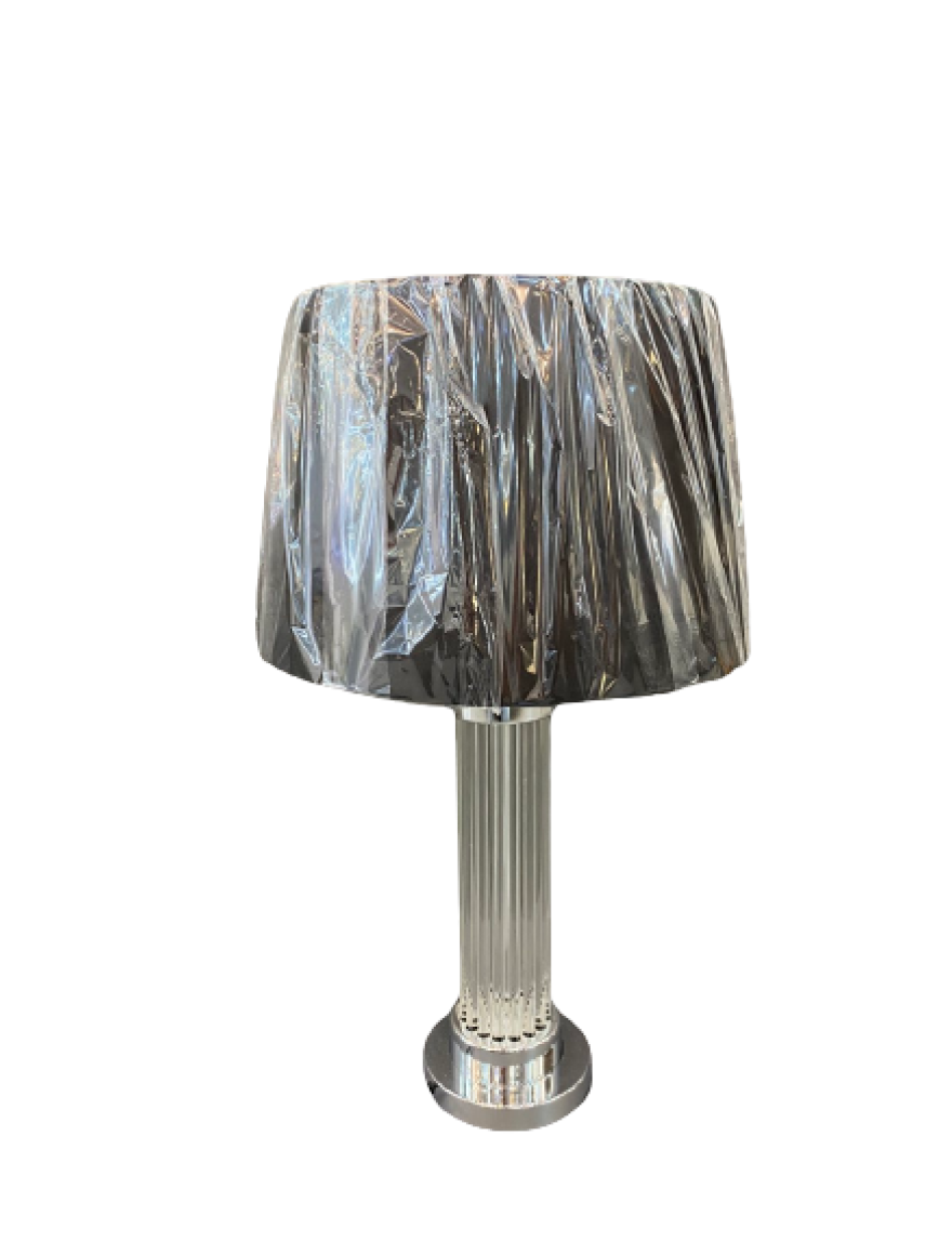 Lampă de masă JH-859 D38x67cm,E27x1, Metal+Glass,Chrome+blk LuminaLed