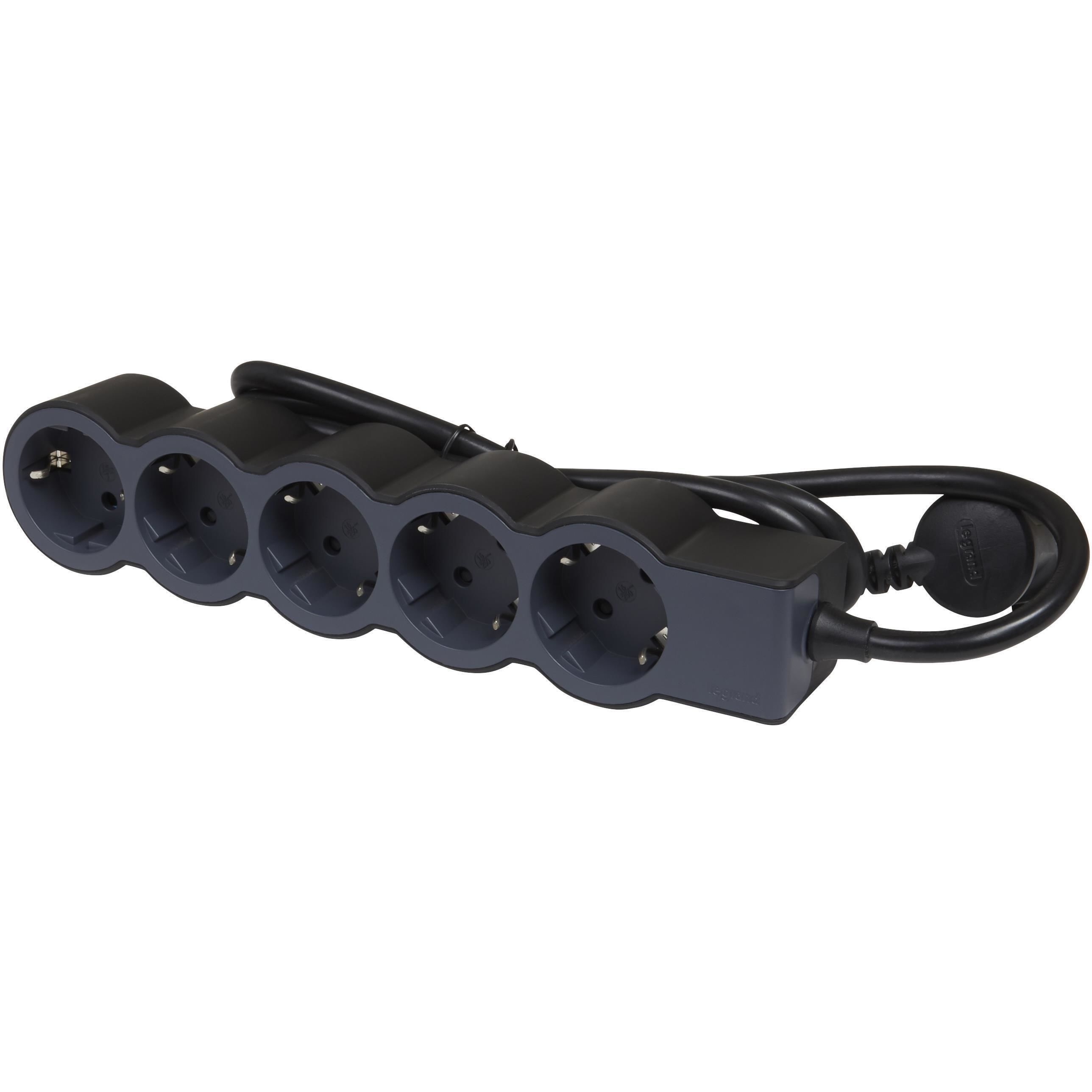 Bloc Multipriză Mobil Standard 5x2P+T 3m negru