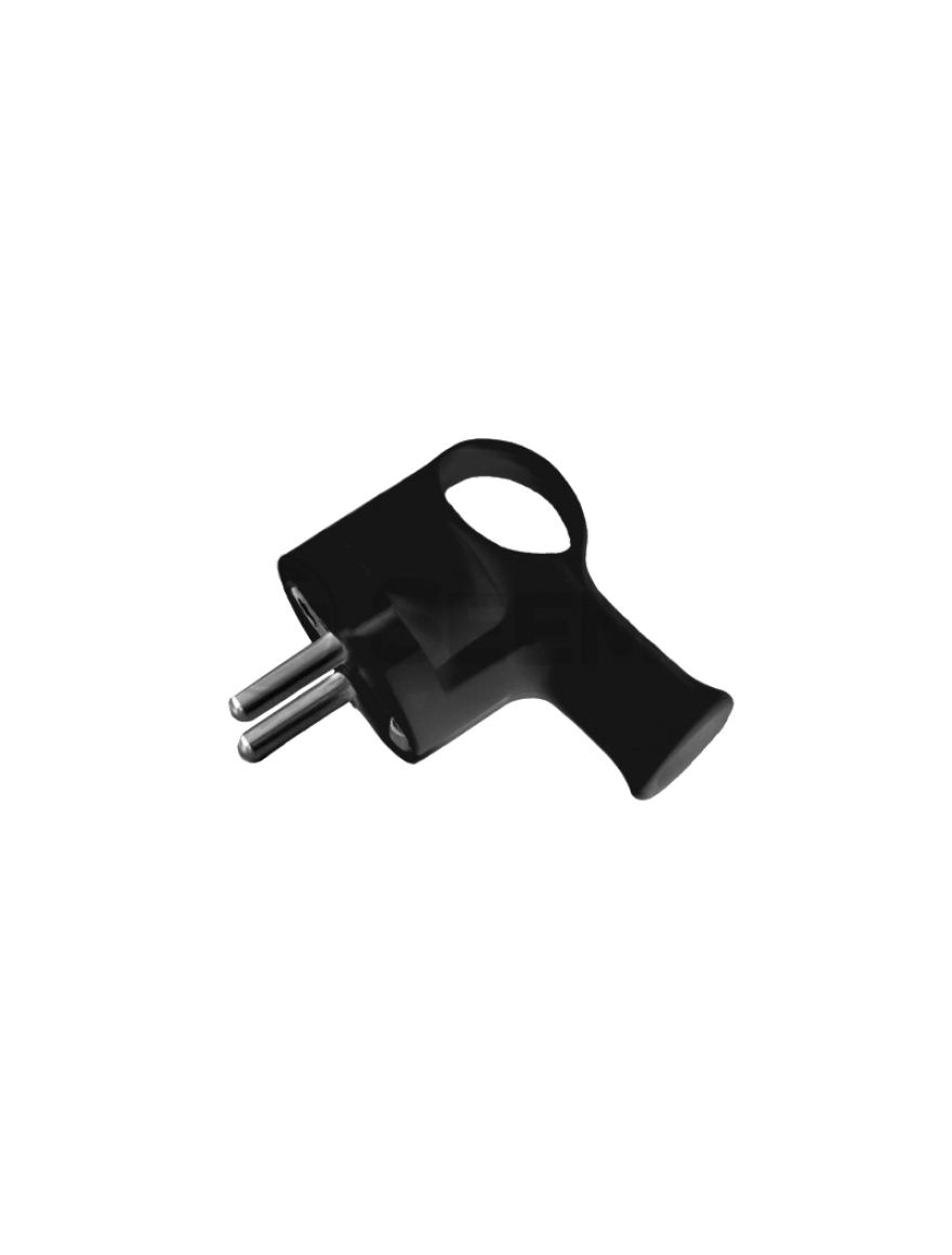 Fișă cu inel cu împ. WT-16UZ CZ Uni-Schuko, 250V 16A neagră 20buc/cut TIMEX