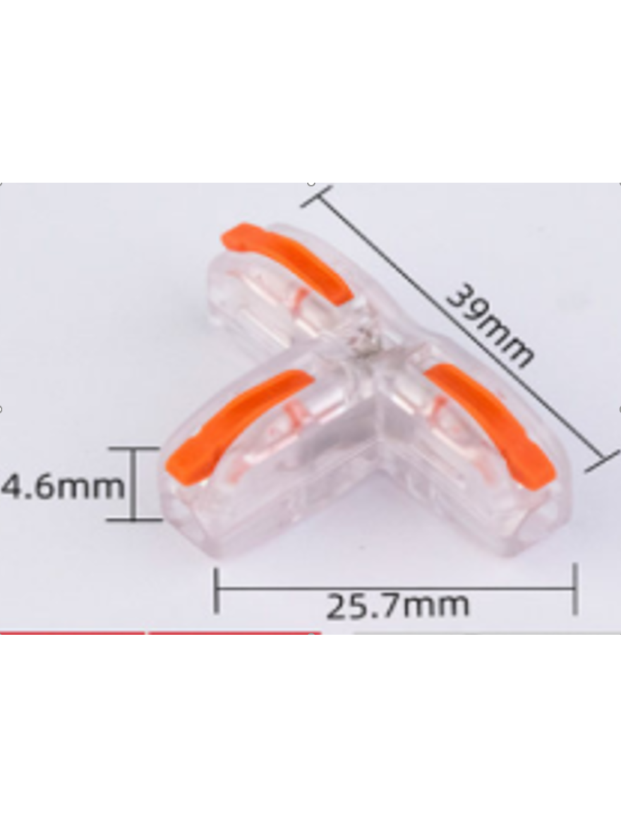 Conector cablu T-111 transp+galben 32A (100buc) TOPKAB