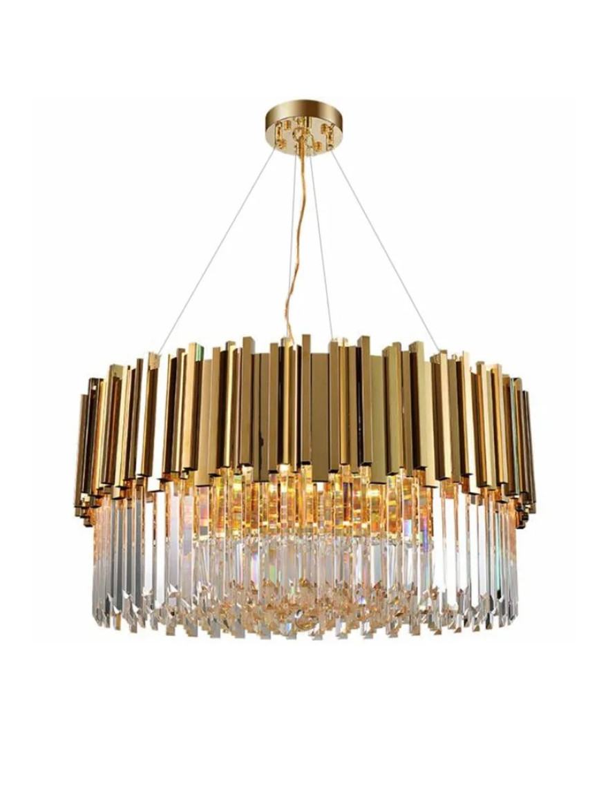 Lustră  JH-6615-1000 D100x35cm,E14x18,Stainless+Crystal,Gold LuminaLed
