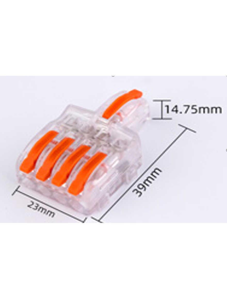 Conector cablu T-114 transp+orange (100buc) TOPKAB