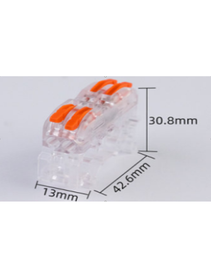 Conector cablu PCT-222 transparent-orange  (50buc) TOPKAB