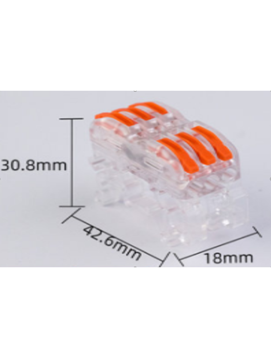 Conector cablu PCT-323 transparent+orange (50buc) TOPKAB