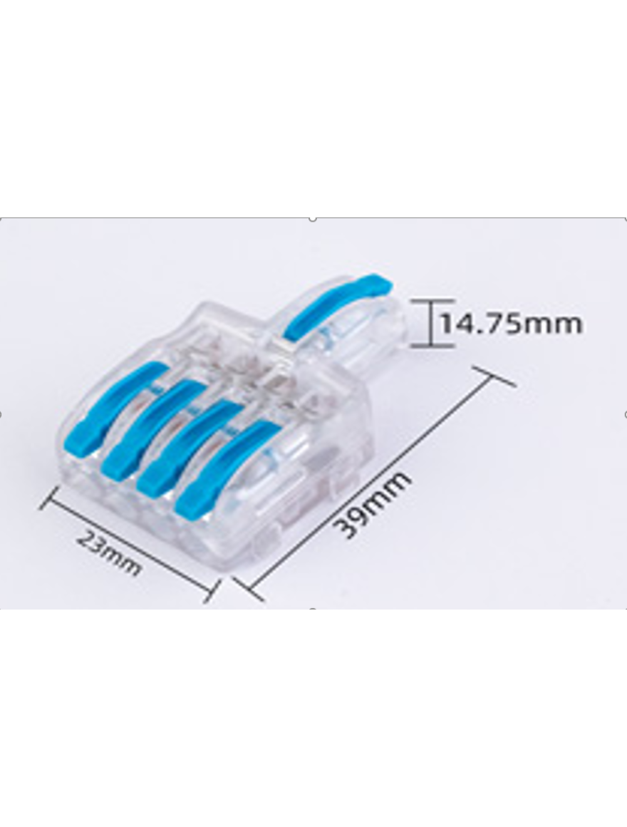 Conector cablu T-114 transp+albastru (100buc) TOPKAB