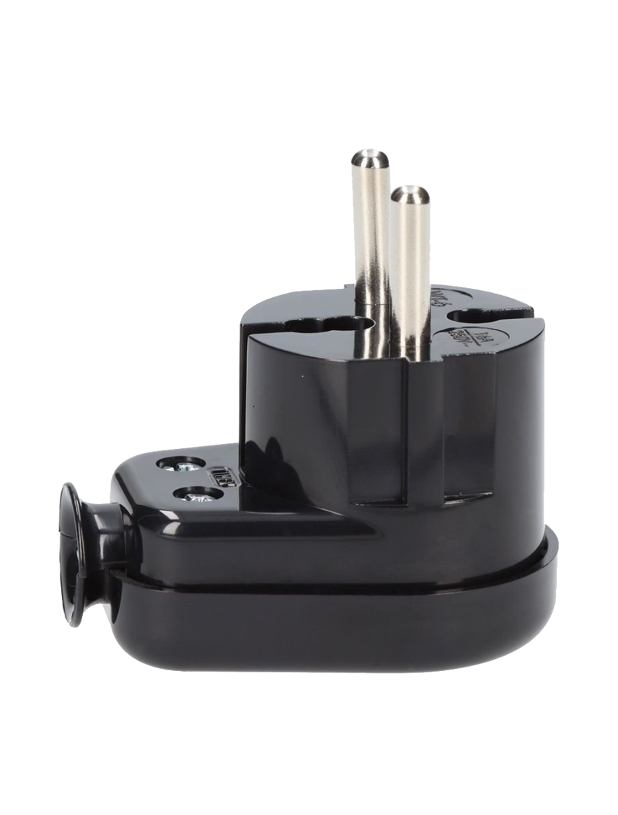 Fișă el. fără împ. WT-40 K2 CZ Uni-Schuko, 250V 16A neagră 20buc/cut TIMEX