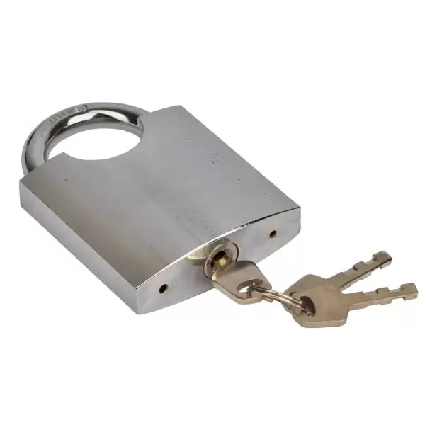 Навесной замок b50 мм, чугун, хромированная ручка, d8 мм, защищенный, 3 канала. Profmet