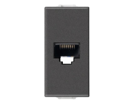 09338.9.CM Розетка компьютерная RJ45 UTP cat5e карбон матовый Neve