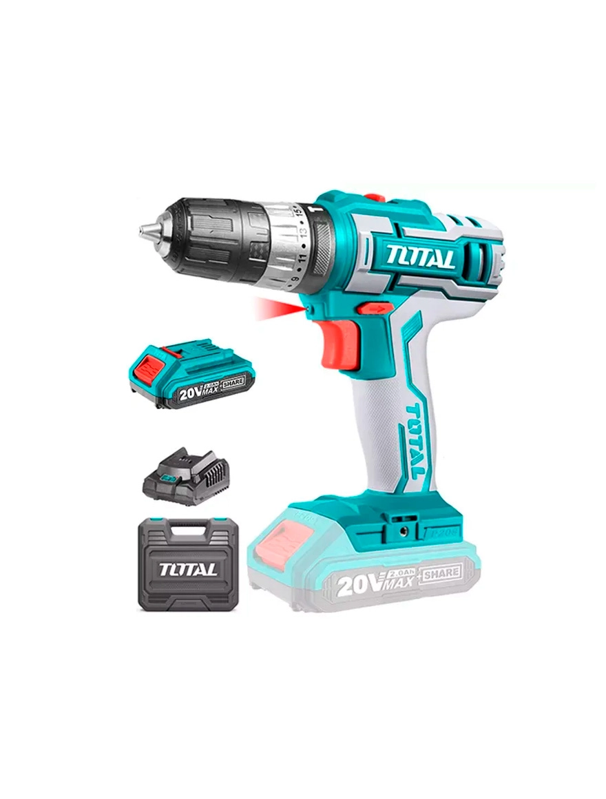 * Mașină de găurit/înșurubat cu acumulator 20,0V 2,0Ah Total TDLI200215