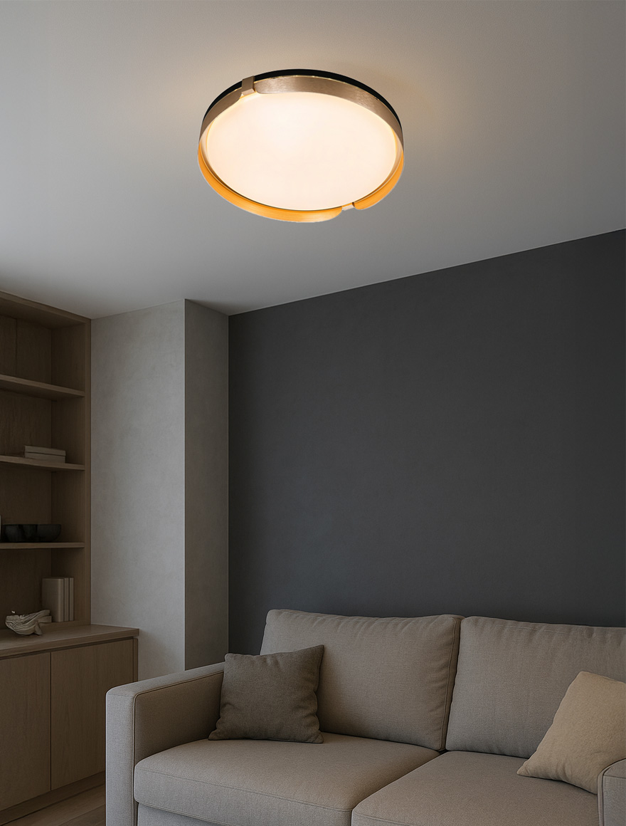 Lustră LED FS-068-X500-A D500x86  48W 3000K,blk+brush grey, LuminaLed 2