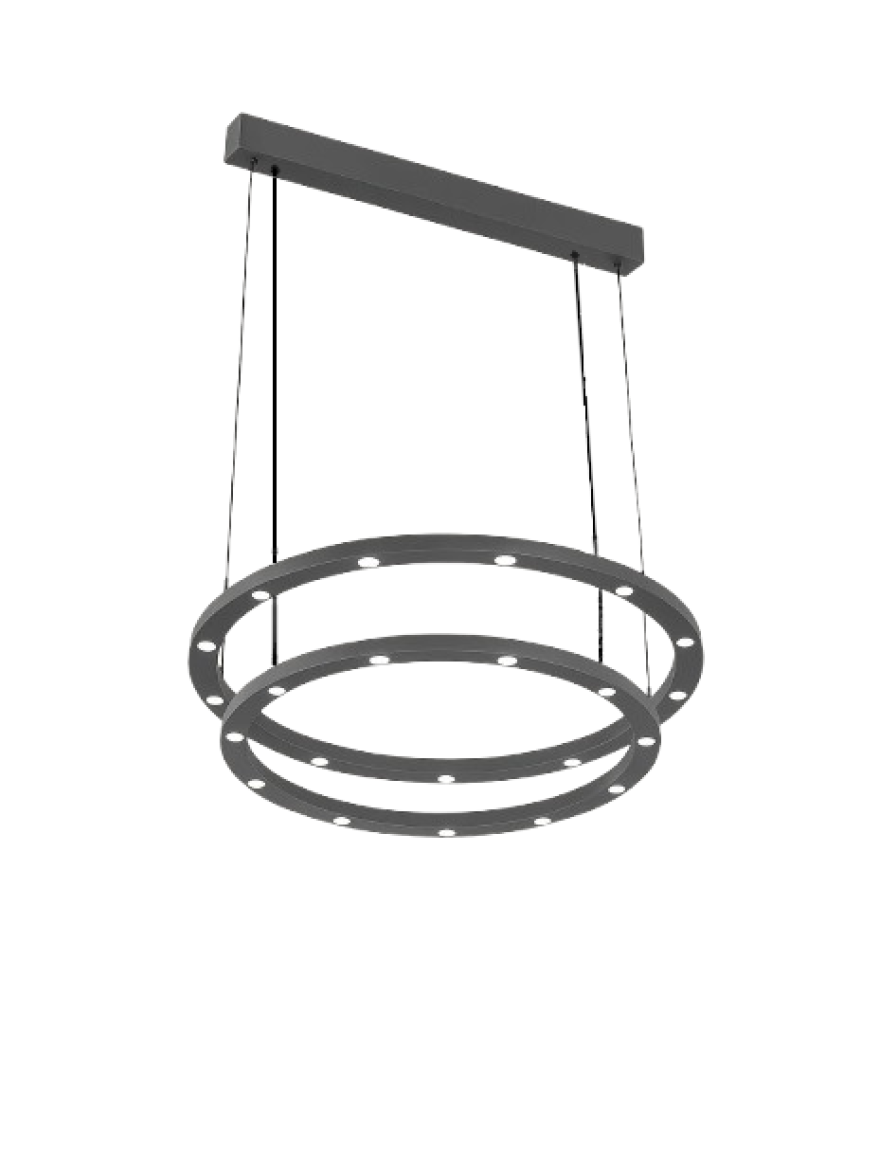Lustră LED FS-036-D28,608x1.8M 56W,3000K,Brushed silver LuminaLed