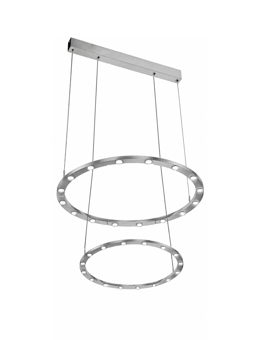 Люстра LED FS-036-D28, 608x1.8М, 56Вт, 3000K, матовое серебро LuminaLed