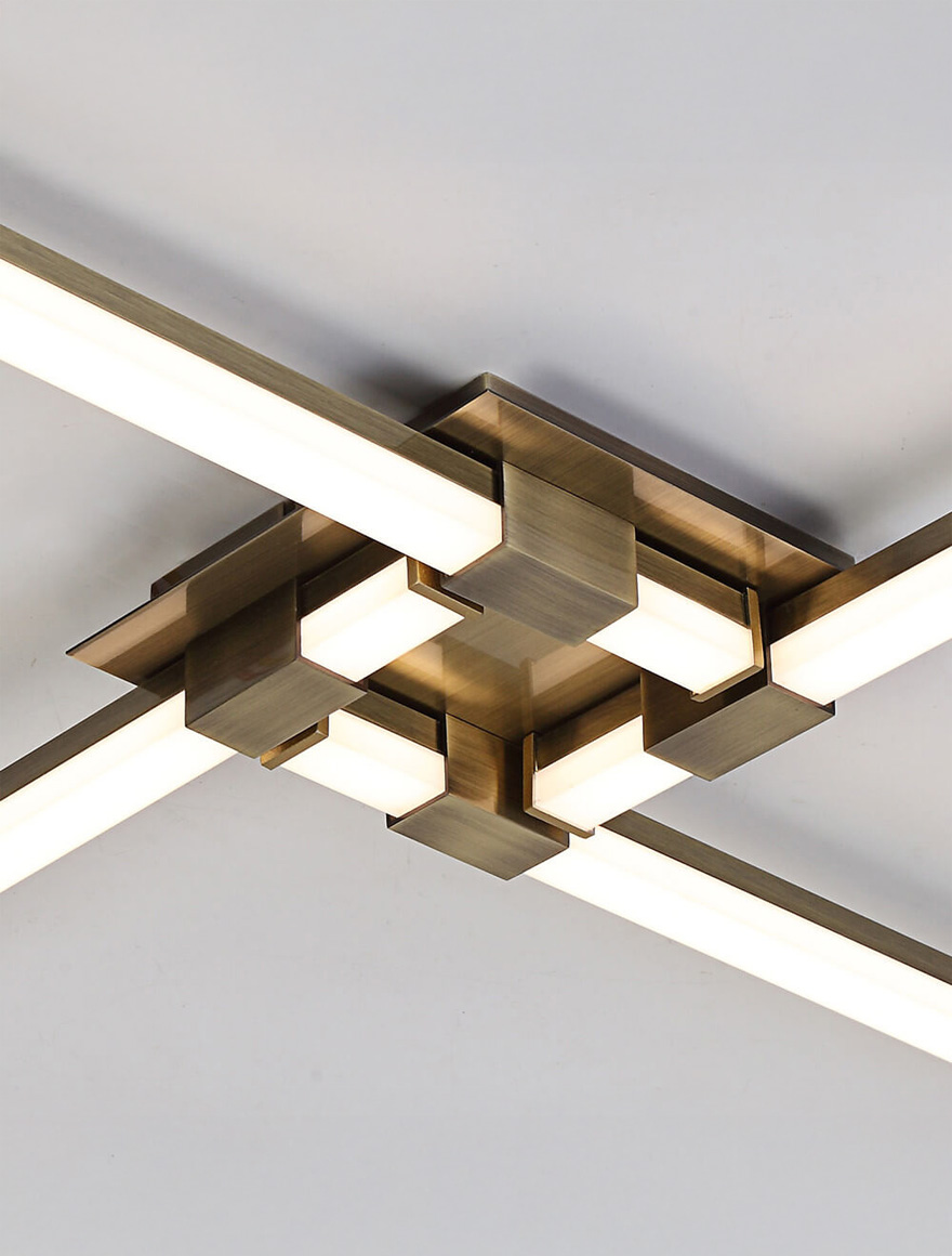 Lustra LED FS-073-X4-A,660x660x135, 39W,3000K,brush gold LuminaLED 2