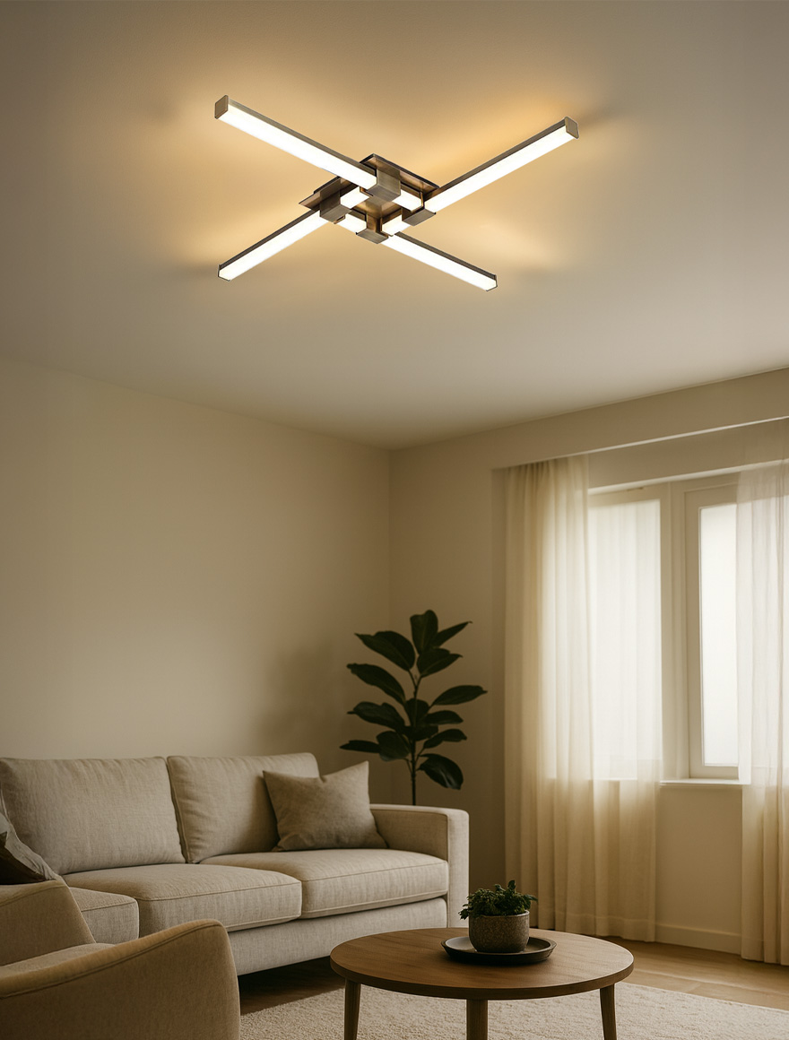 Lustra LED FS-073-X4-A,660x660x135, 39W,3000K,brush gold LuminaLED 3