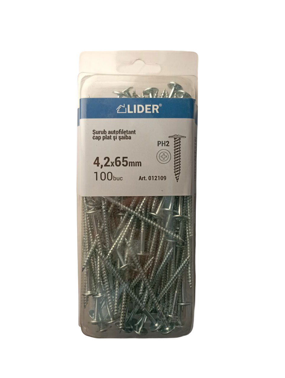 012209 Șurub cu cap plat și șaibă, met. 0,9mm 4,2x65_25 buc.