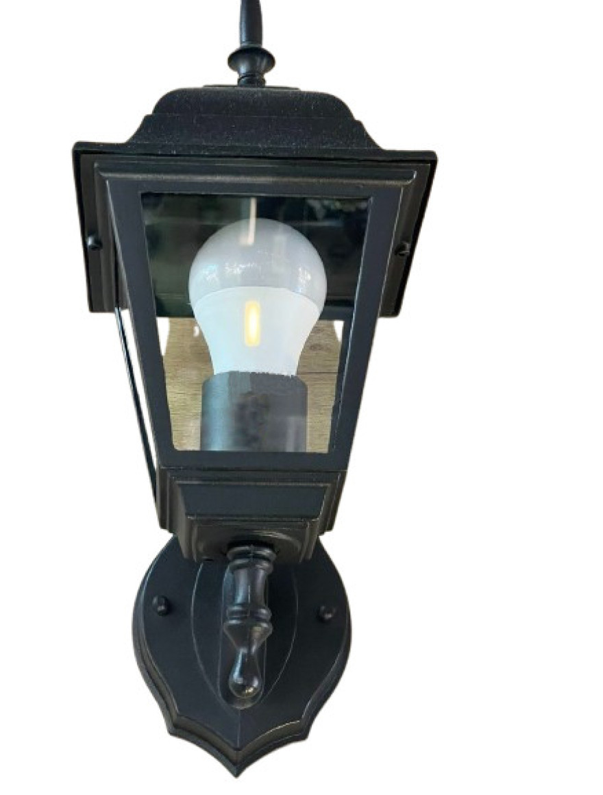 Felinar de grădină Riga pe perete direcționat în sus E27 negru Vivalux