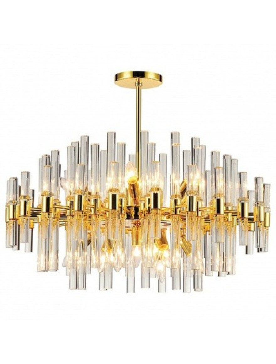 Lustră JH-875 D60cm H40cm,E14X10,Metal+Glass,Gold LuminaLed