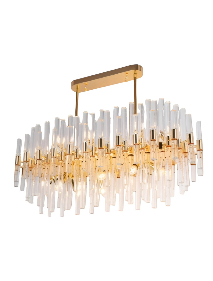 Lustră  JH-876 L80cm H35cm,E14X18,Metal+Glass,Gold LuminaLed