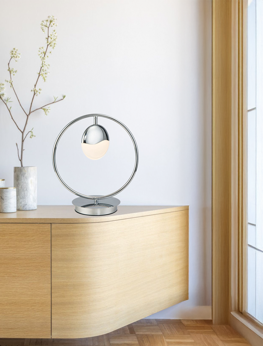 Lampă de masă LED FS-027-T1A D300x170x329 6W 3000K, chrome, LuminaLed