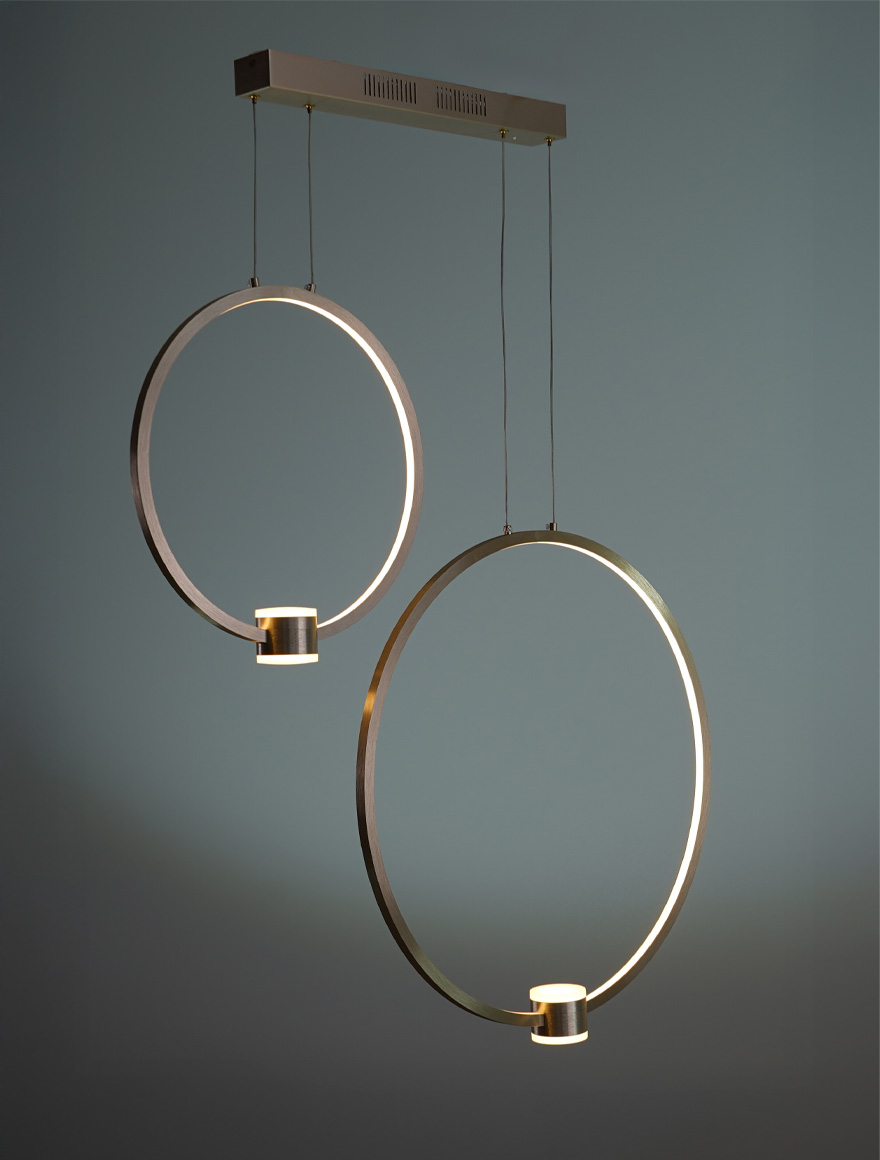 Lustră LED FS-072-D2-A D860x100x1.5m  68W 3000K,brush gold, LuminaLed 3
