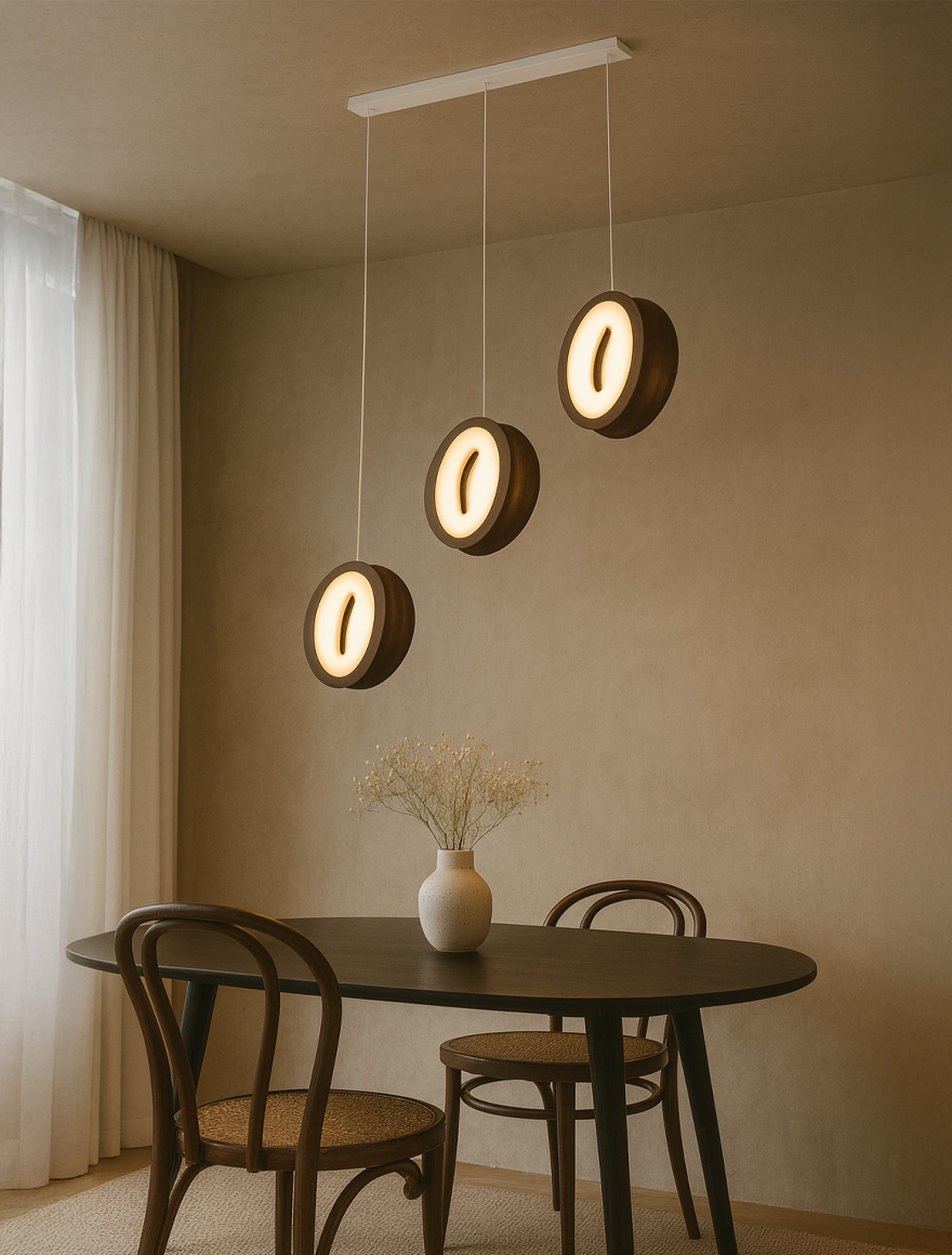 Lustră LED FS-032-CD6,800x220x1.5M 72W,3000K,sand coffee LuminaLED 2