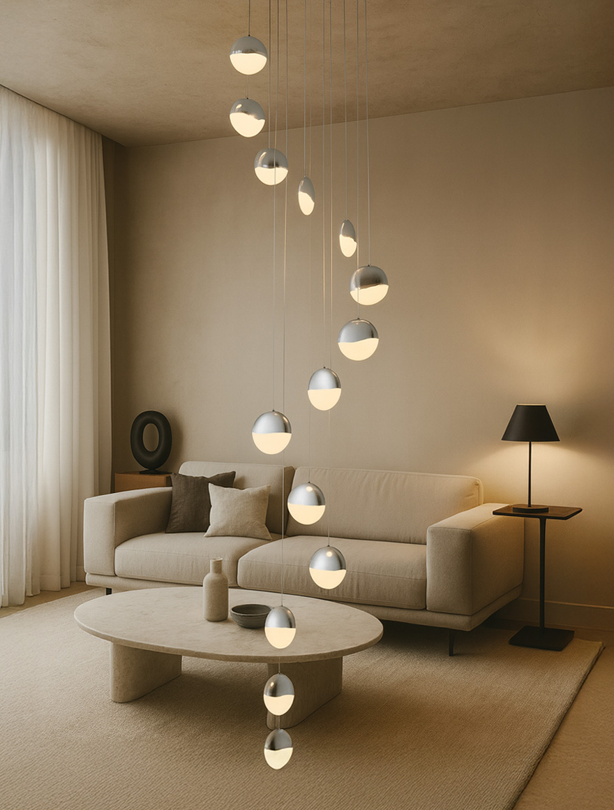 Lustră LED FS-027-D12A D525x2.5m 72W 3000K,chrome, LuminaLed 2