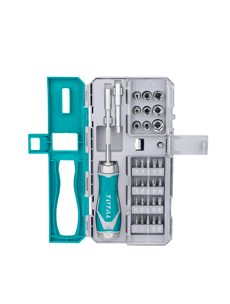 * Set șurubelniță tijă reversibilă cu biți 33buc TACSD30336 Total