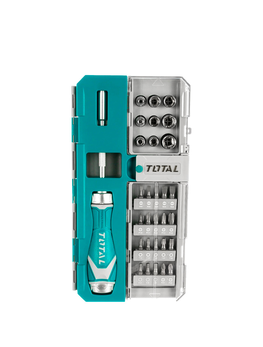 * Set șurubelniță tijă reversibilă cu biți 33buc TACSD30336 Total