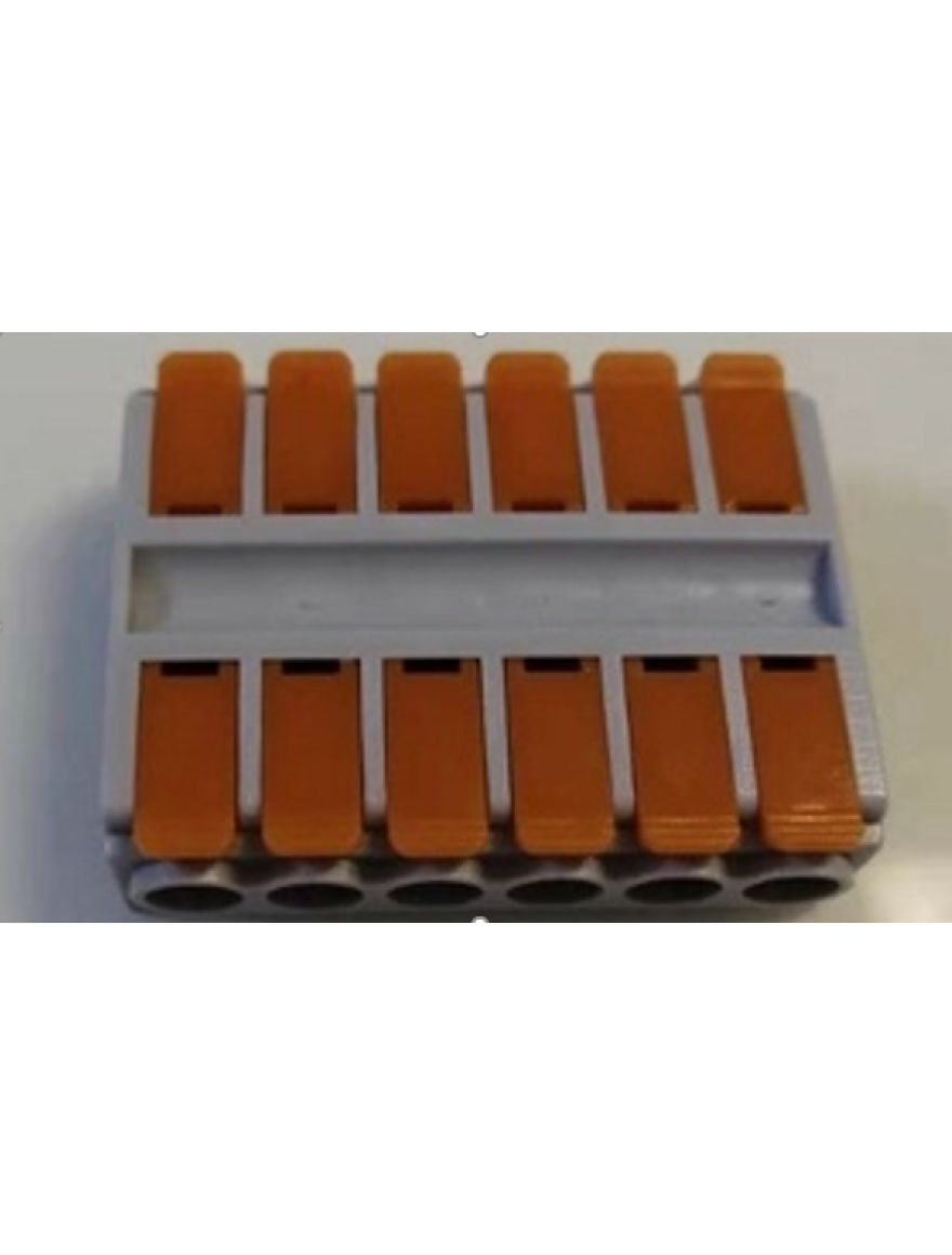 Conector cablu  KV226-6P gri+orange fara gauri (50buc) TOPKAB