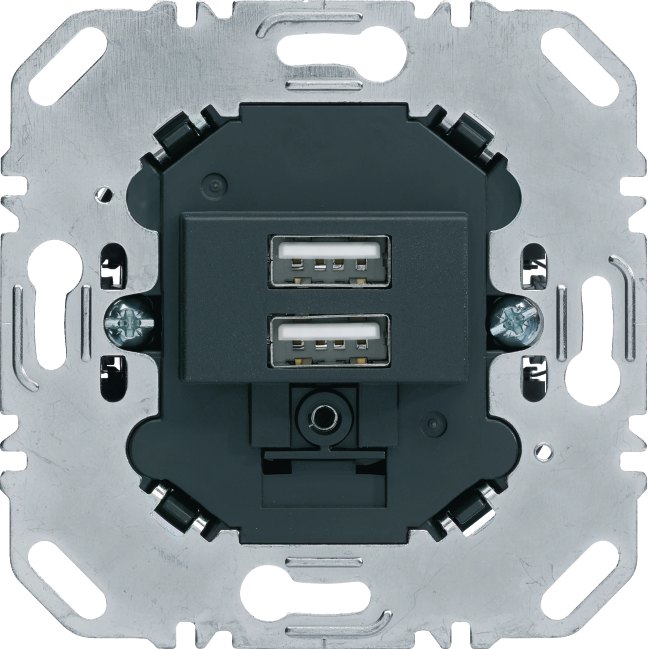Розетка 2xUSB, антрацит Qx, формат TAE Berker