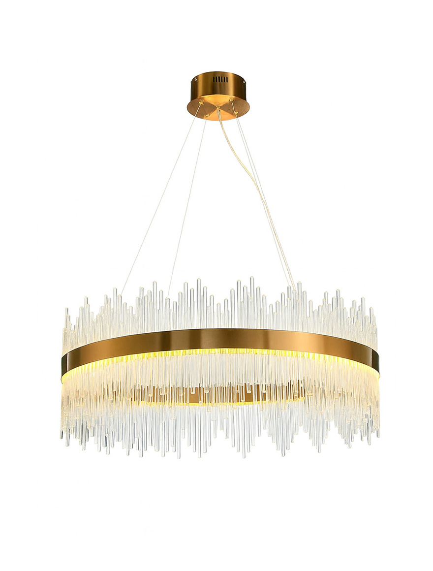 Lustră LED JH-874-60 D60cm ,stainless+Glass,Bronze LuminaLed