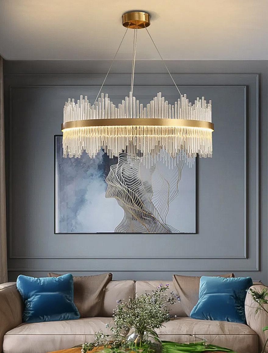 Lustră LED JH-874-60 D60cm ,stainless+Glass,Bronze LuminaLed 2